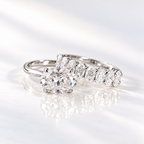East west oval cut clear ring stone with bright brilliant facets and sparkling white light, held by four prongs