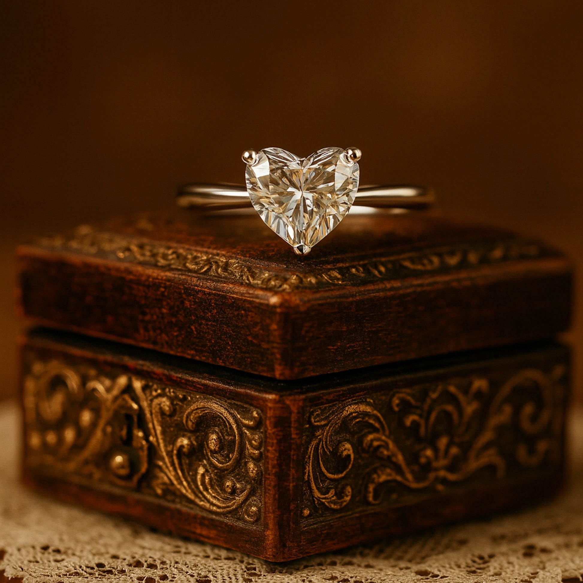 Heart Shape Moissanite Dainty Wedding Ring Sparkle Anniversary Perfect Gift Elegant Moissanite Ring

