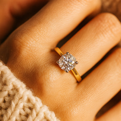 Stunning Round Cut Moissanite Ring Perfect For Engagement Or Anniversary Celebration