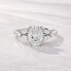7 Stone Engagement Ring With Marquise And Round Cut Side Stones
