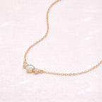 Three Stone Pendant With Round Cut Diamond Or Moissanite In Three Prong Setting By Diiro Pendants
