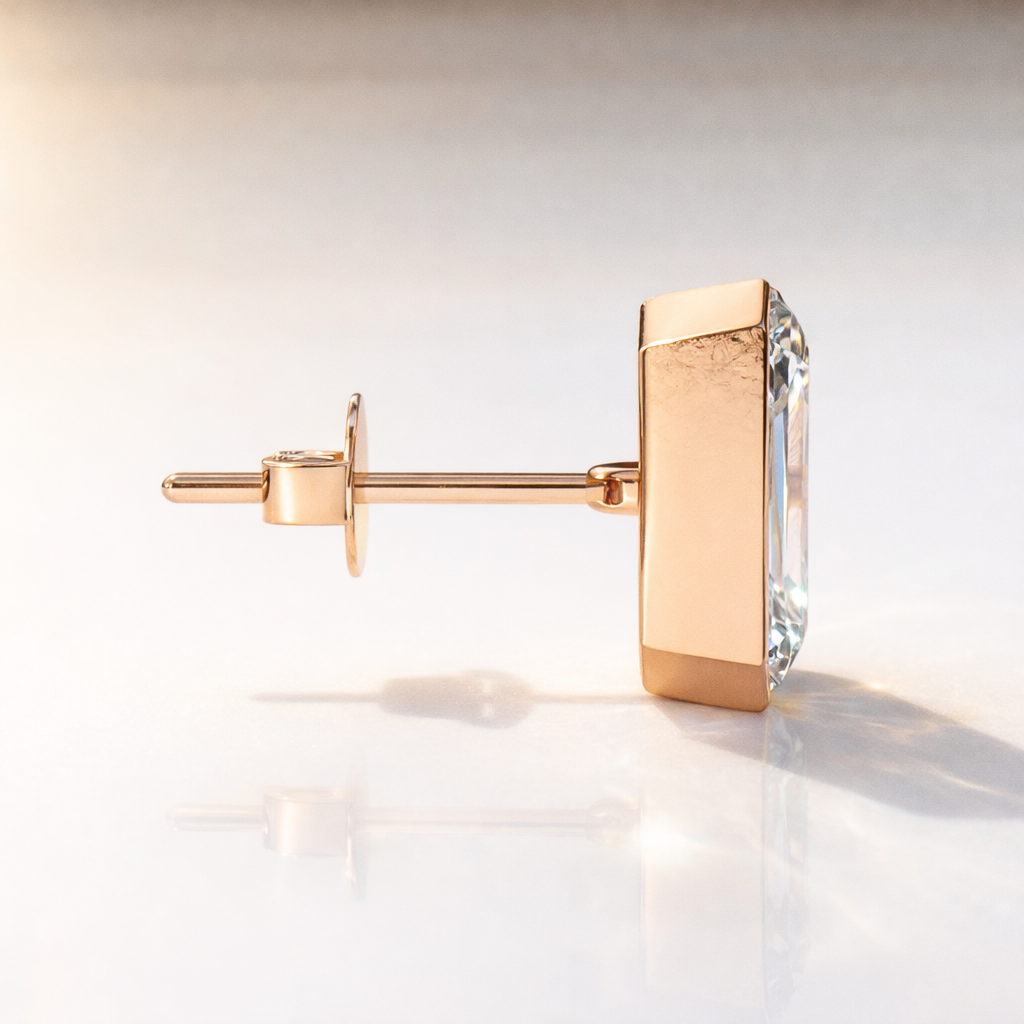 Diamond Earrings For Women Buy Earrings Emerald Cut Earrings Bezel Set Style.
