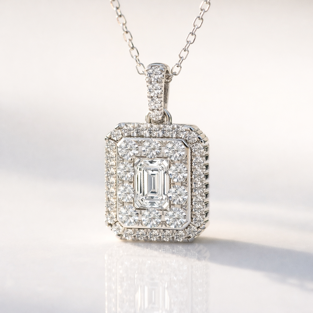 Marquise Diamond Pendant Set In Yellow Gold With A V-Prong Setting.

