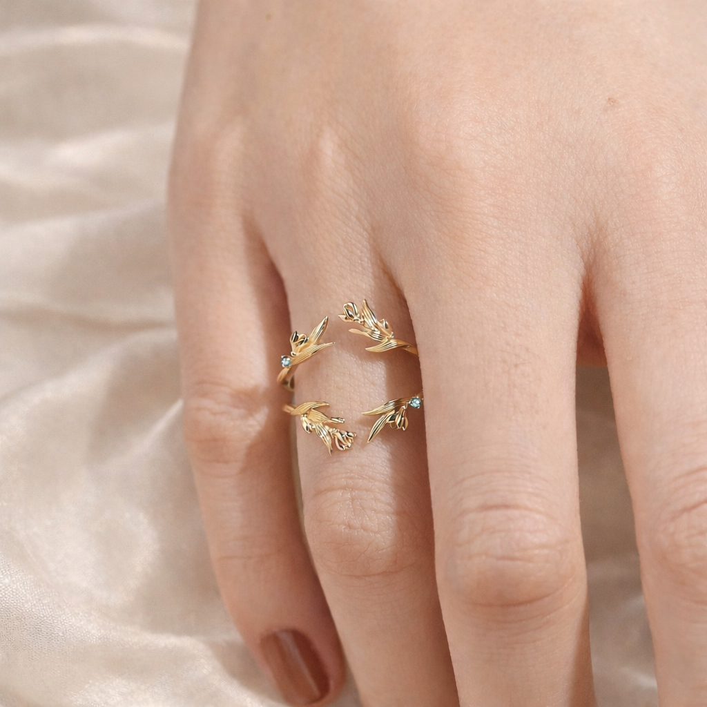 Diamond Enhancer Wedding Band With Botanical Design
