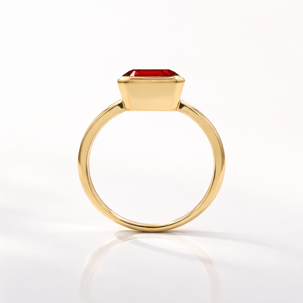 Rose Gold Garnet Statement Ring
