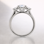 Luxury Oval Cut Diamond Engagement Ring With Three Stone Prong Design
