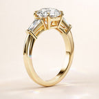 Engagement Ring Baguette Side Stones In Yellow Gold Setting
