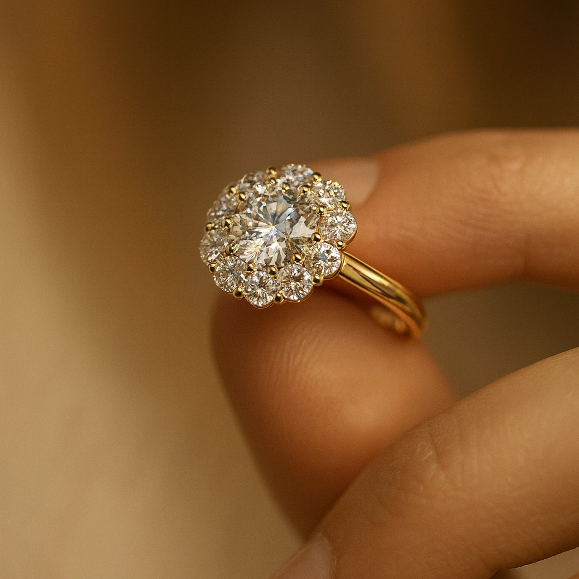 Promise Rings Floral Halo Engagement Ring Bridal Moissanite Jewelry Gift Love Anniversary Wedding Gemstone 