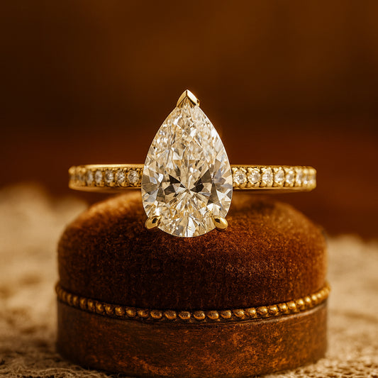 Women's Wedding Bands Pear Shaped Pavé Band Ring Bridal Jewelry Anniversary Gift Engagement Love Proposal 