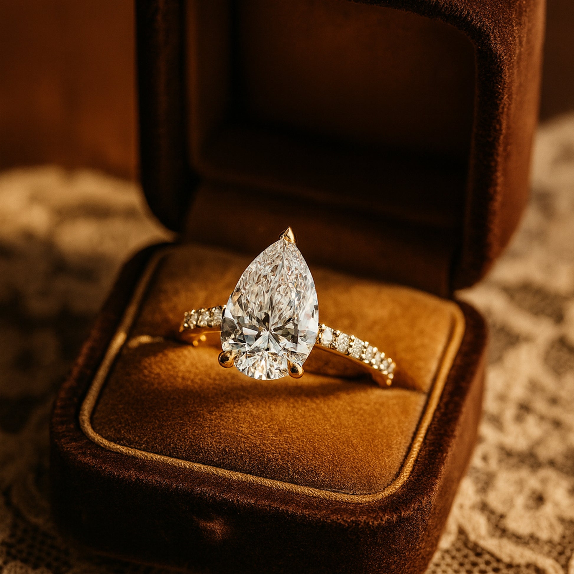 Women's Wedding Bands Pear Shaped Pavé Band Ring Bridal Anniversary Jewelry Gift Engagement Love Proposal