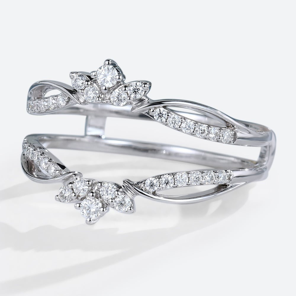 White Gold Wedding Ring Enhancer With Elegant Wrap Design