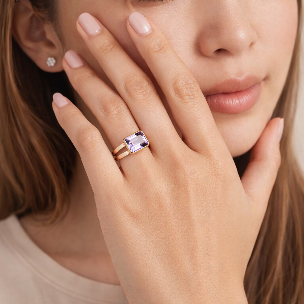 February Birthstone Amethyst Ring
