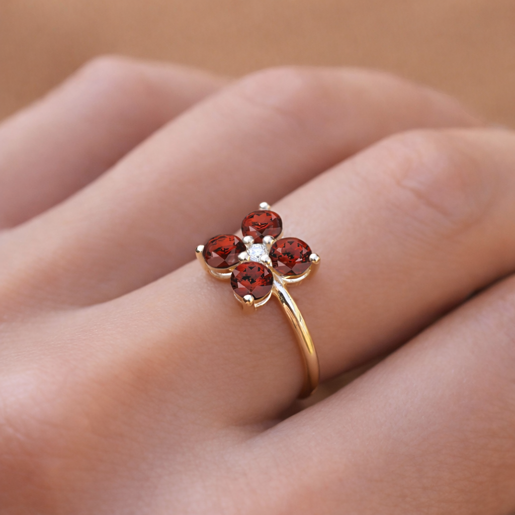 January Birthstone Garnet Ring
