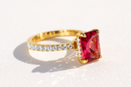 Round Cut Hidden Halo Moissanite Engagement Ring Diiro Engagement Ring.
