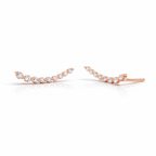 Round Cut Diamond Ear Crawler Earrings For Women
