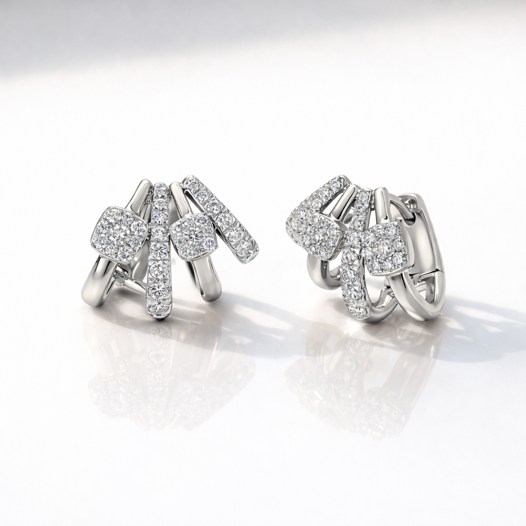 Designer Diamond Ear Cuff Earrings In Yellow Gold
