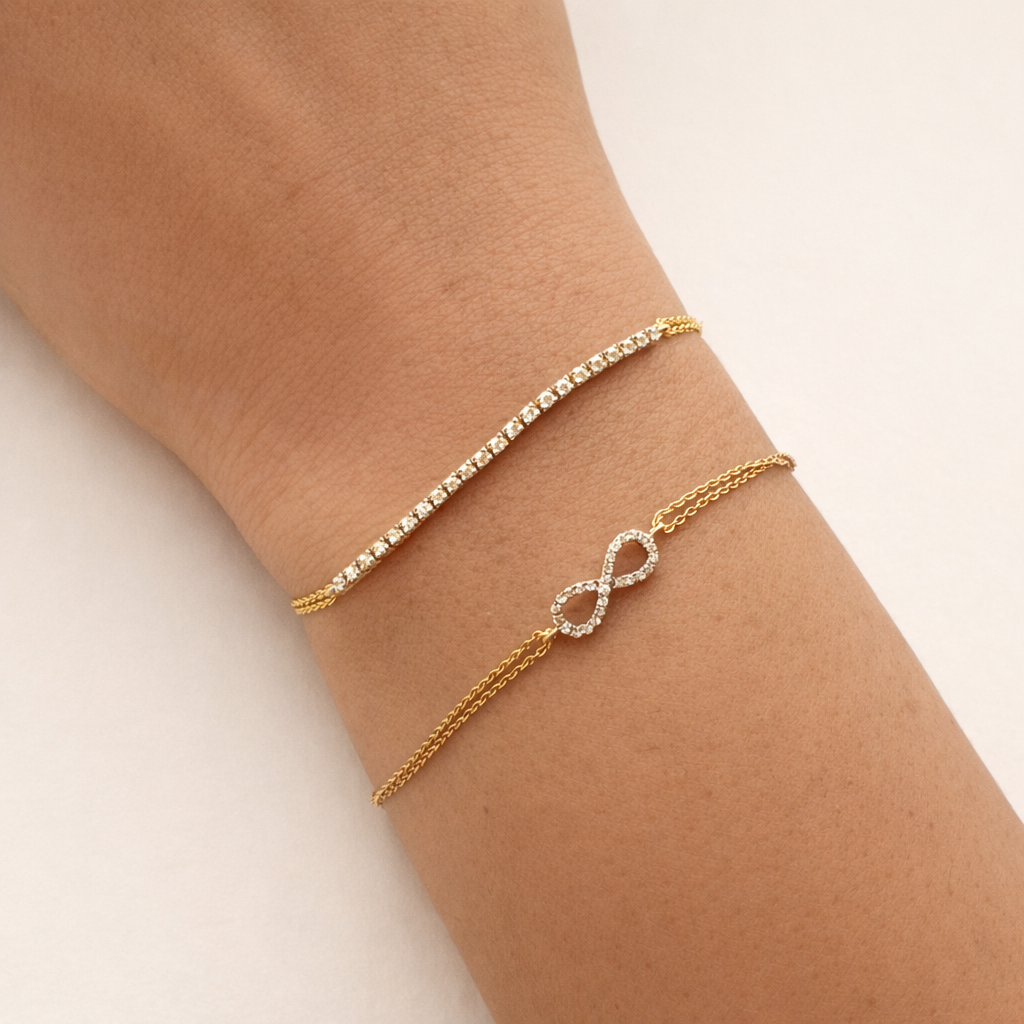 Rose gold diamond tennis bracelet for women
