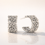 Unique Hoop Earrings With Baguette And Round Cut Diamonds
