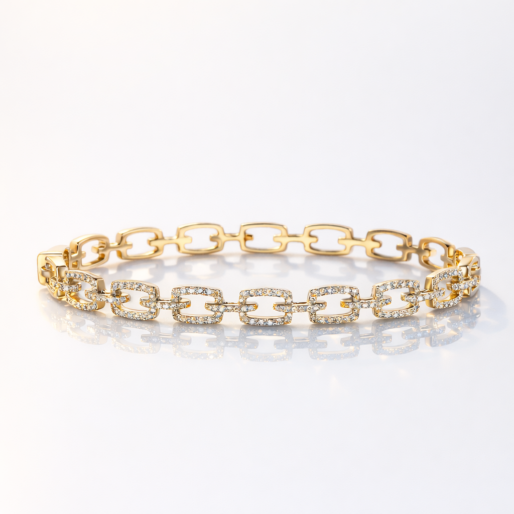 Rose gold chain link bracelet for women
