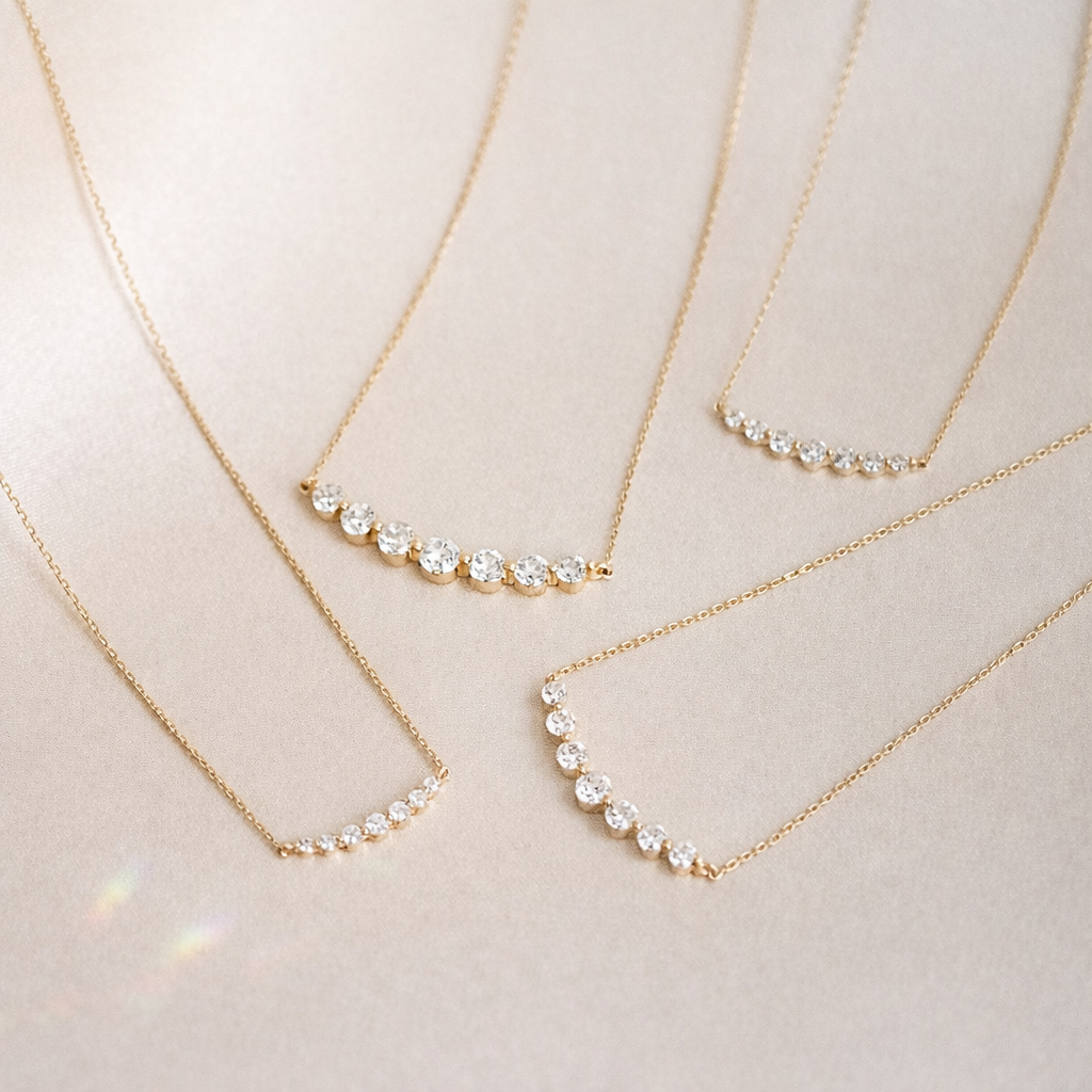 Custom Diamond Pendant Featuring 7 Diamond Pendant With Floating Bubble Setting
