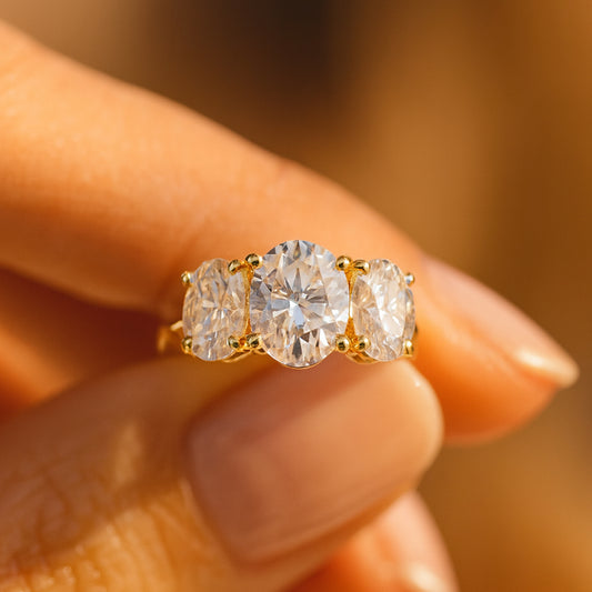Oval Cut Diamond Solitaire Ring | Gold Engagement
