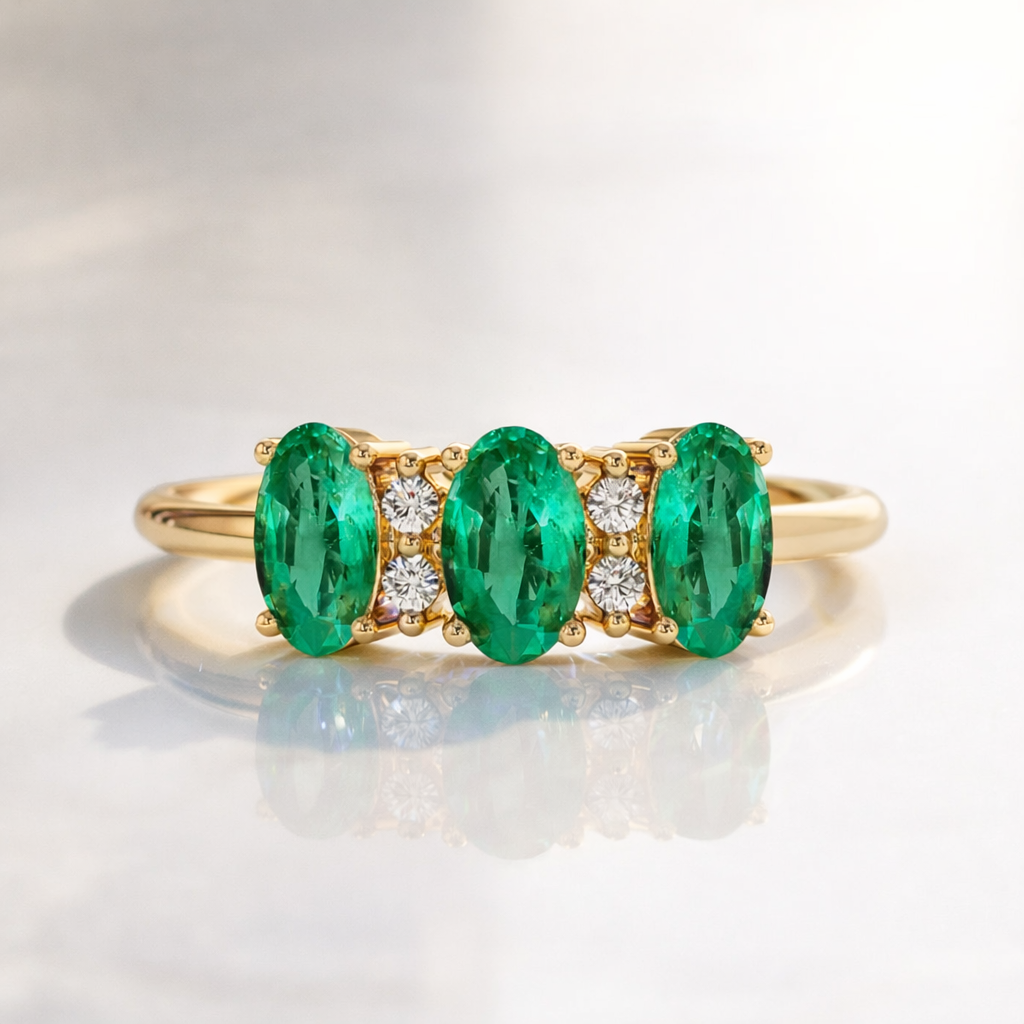 Elegant Green Emerald Statement Ring
