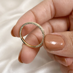 Lab Grown Diamond Triple Row Wedding Band With Round Cut Sparkle

