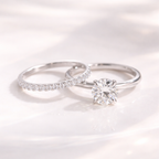 Diamond Engagement Ring With Wedding Band Bridal Ring Set
