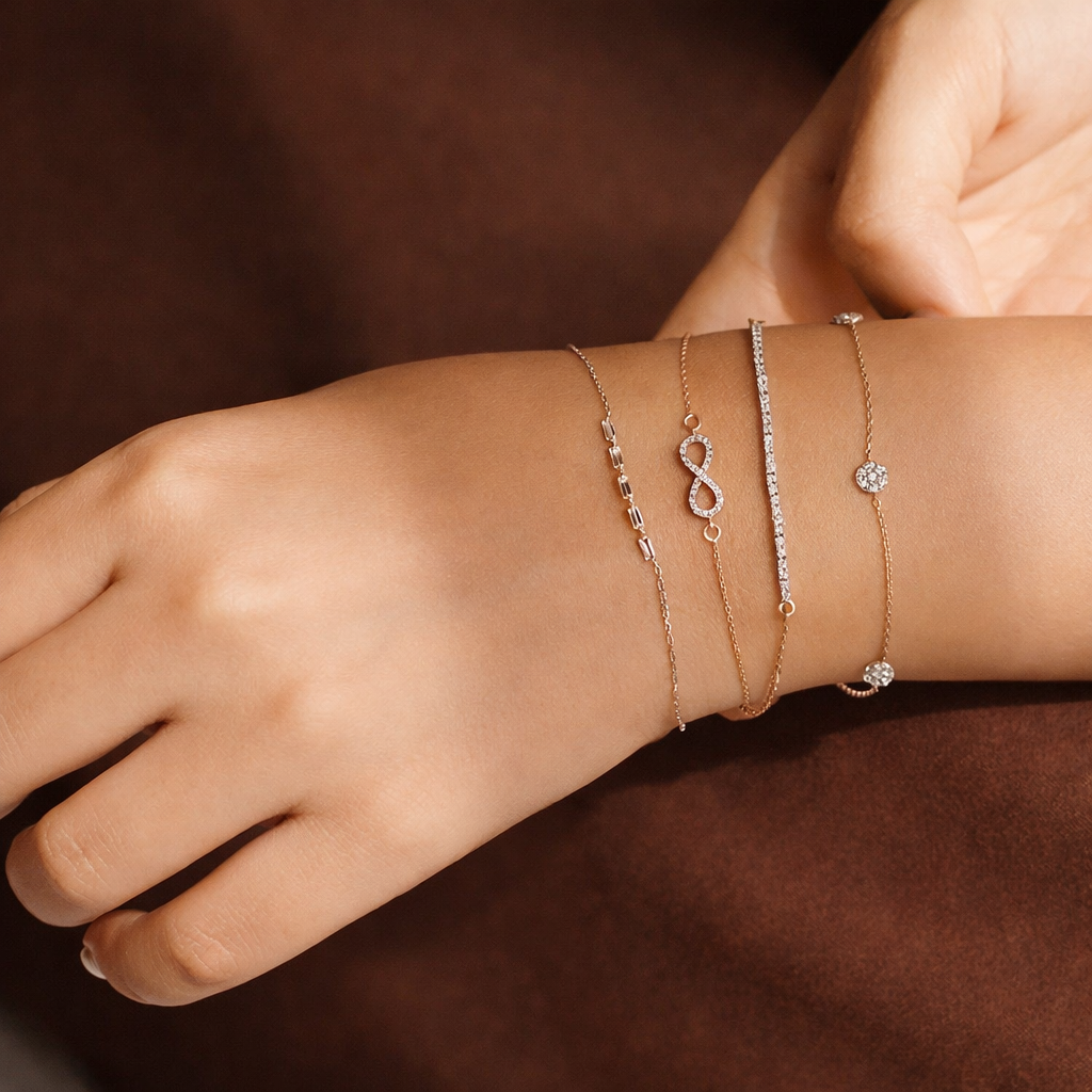 Elegant diamond line bracelet design
