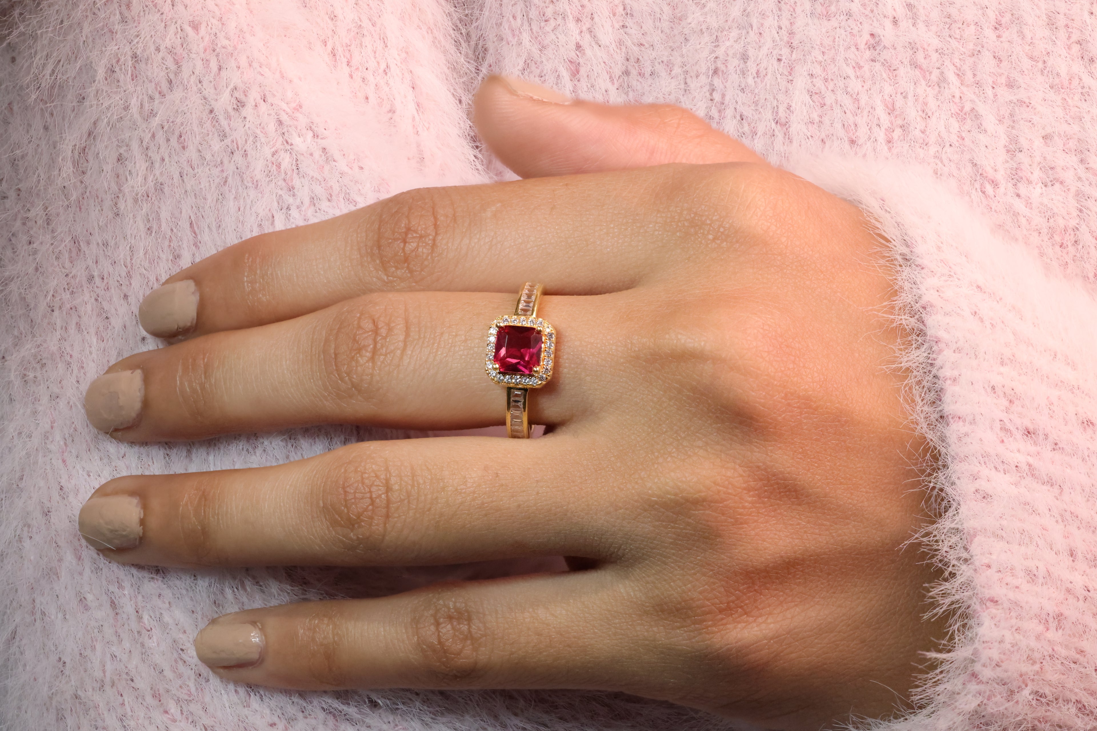 Moissanite Engagement Ring 4 Round Prong Setting Diiro Engagement Ring.
