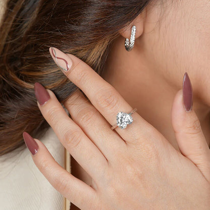 Heart Cut Moissanite Ring, 1.50 ct Solitaire Engagement Fine Jewelry With Elegance And Romance