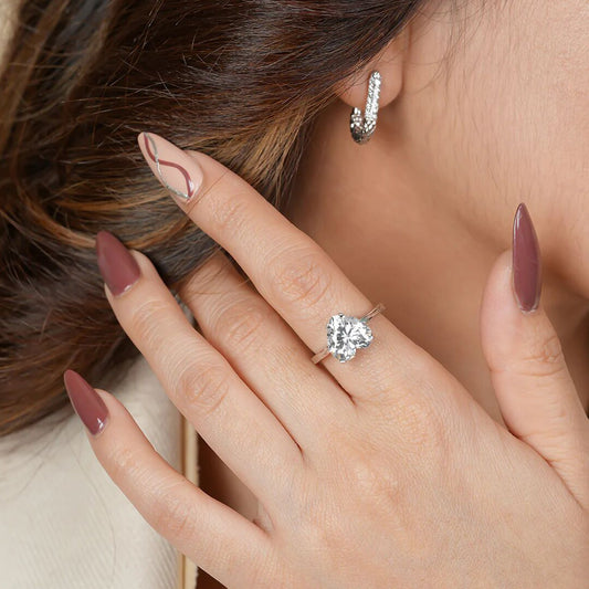 Heart Cut Moissanite Ring, 1.50 ct Solitaire Engagement Fine Jewelry With Elegance And Romance