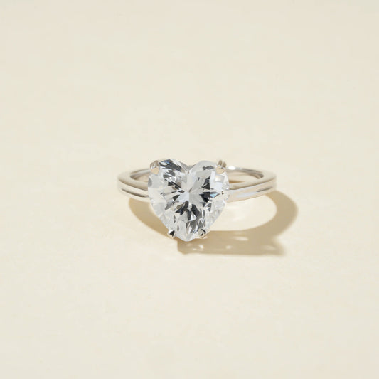 Heart Cut VVS1 Diamond Wedding Promise Ring