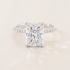Hidden Halo Radiant Engagement Ring In White Gold
