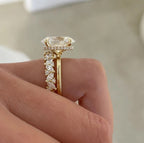 Oval Diamond Ring Eternity Band Ring Gold Diamond Ring Set Diiro Bridal Set.
