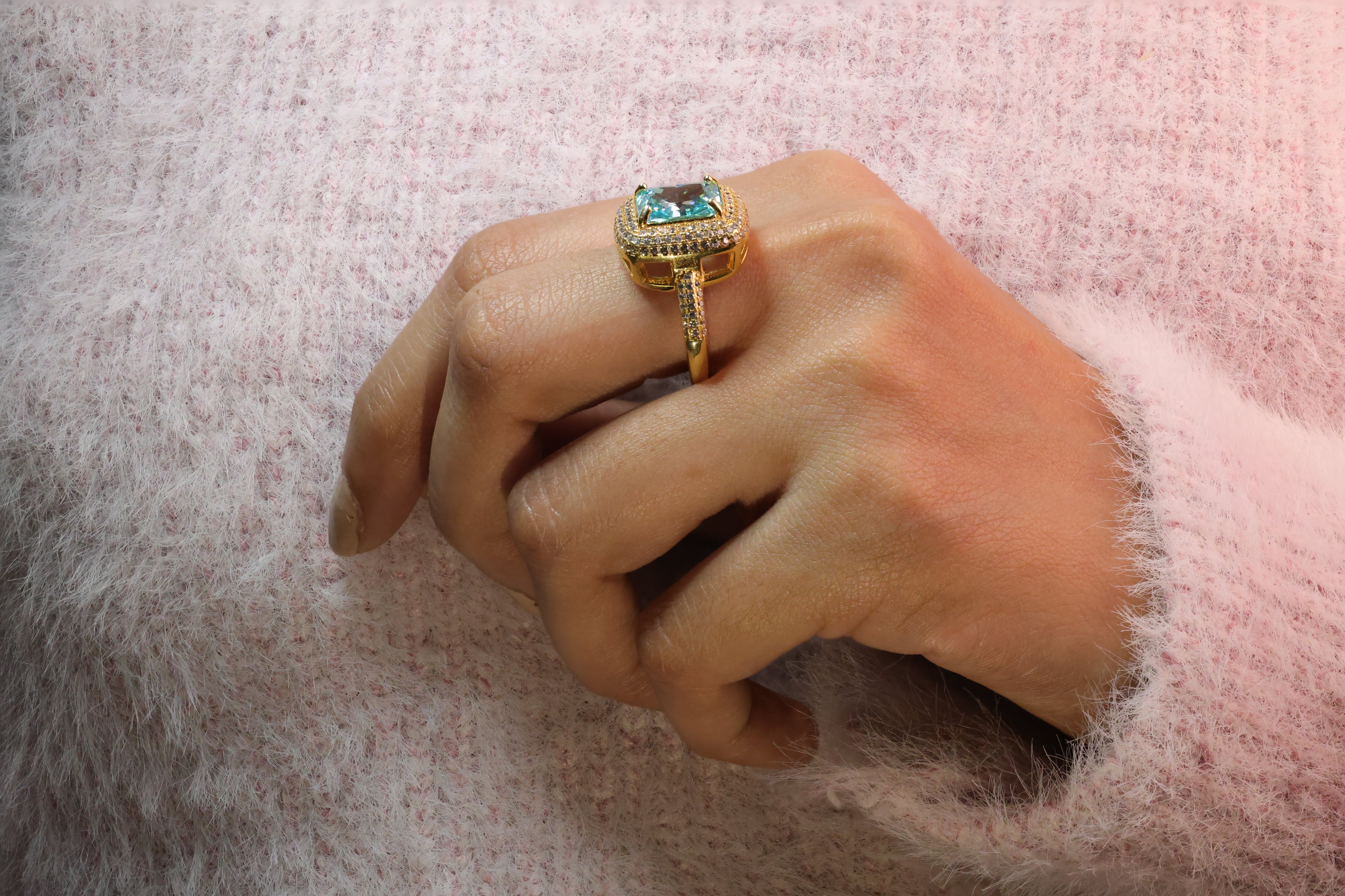 Vintage Engagement Ring Moissanite Sapphire Lab Grown Diamond Diiro.