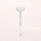 Radiant Shaped Moissanite Ring With Hidden Halo Design
