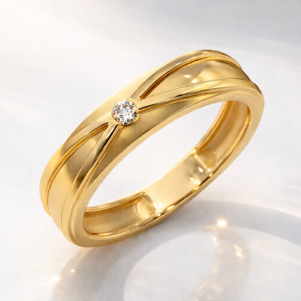 Minimalist Diamond Wedding Band For Men With Flush Setting
