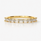 Anniversary Horizontal Baguette Diamond Wedding Band

