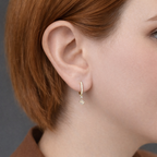Drop Huggie Earrings Featuring Baguette Cut Diamonds Or Moissanite
