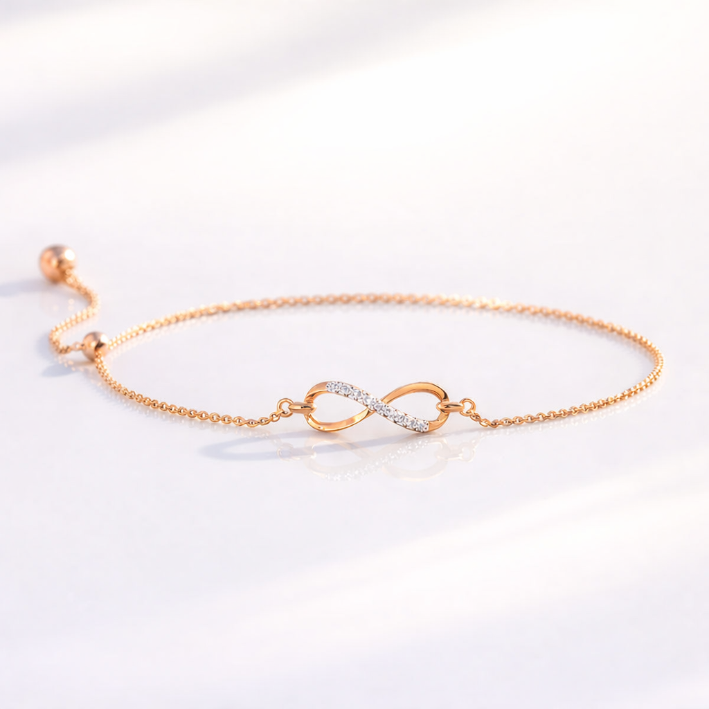 Luxury gold infinity symbol bracelet
