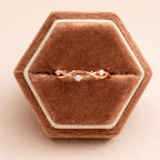 Minimalist Rose Gold Infinity Wedding Band With Round Cut Stone
