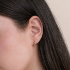 Infinity Earrings Gold Crossover Hoop Earrings Round Cut Diamond

