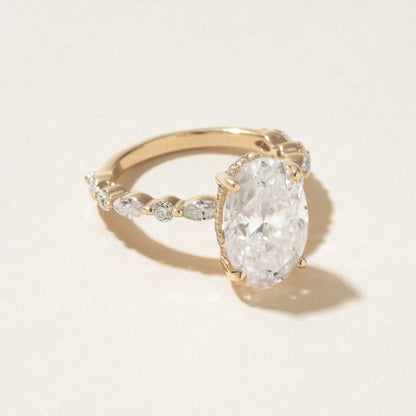 Oval Moissanite Solitaire Ring, 1ct 10K Yellow Gold Engagement Fine Jewelry With Beauty