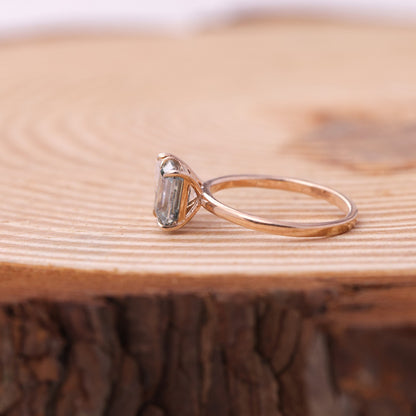 Pear Emerald Moissanite Ring, Toi Et Moi Rose Gold Engagement Fine Jewelry With Glamour