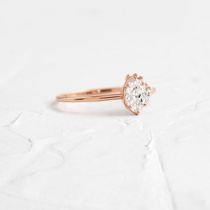 Vintage Oval Cut 1.50 CT Ring, Moissanite Cluster Halo Gold Engagement Fine Jewelry