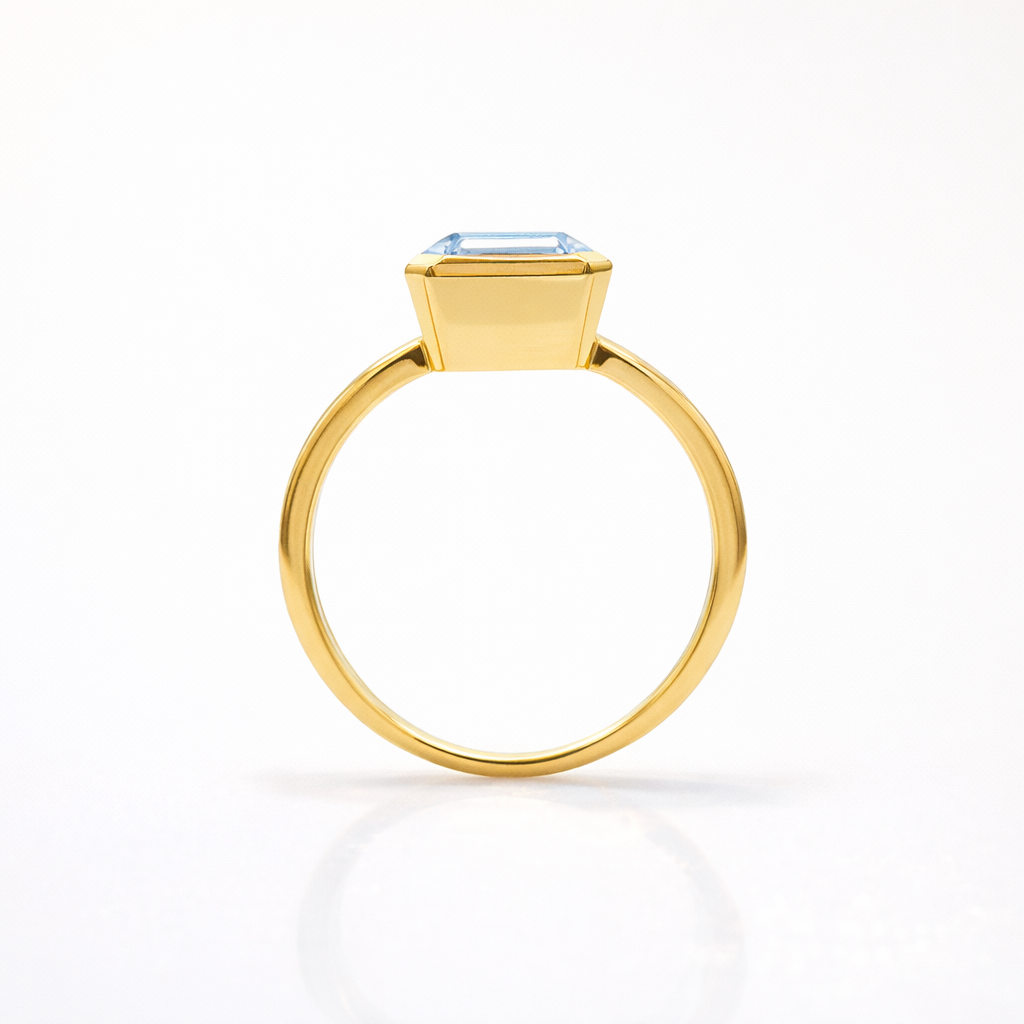 Emerald Cut Aquamarine Ring
