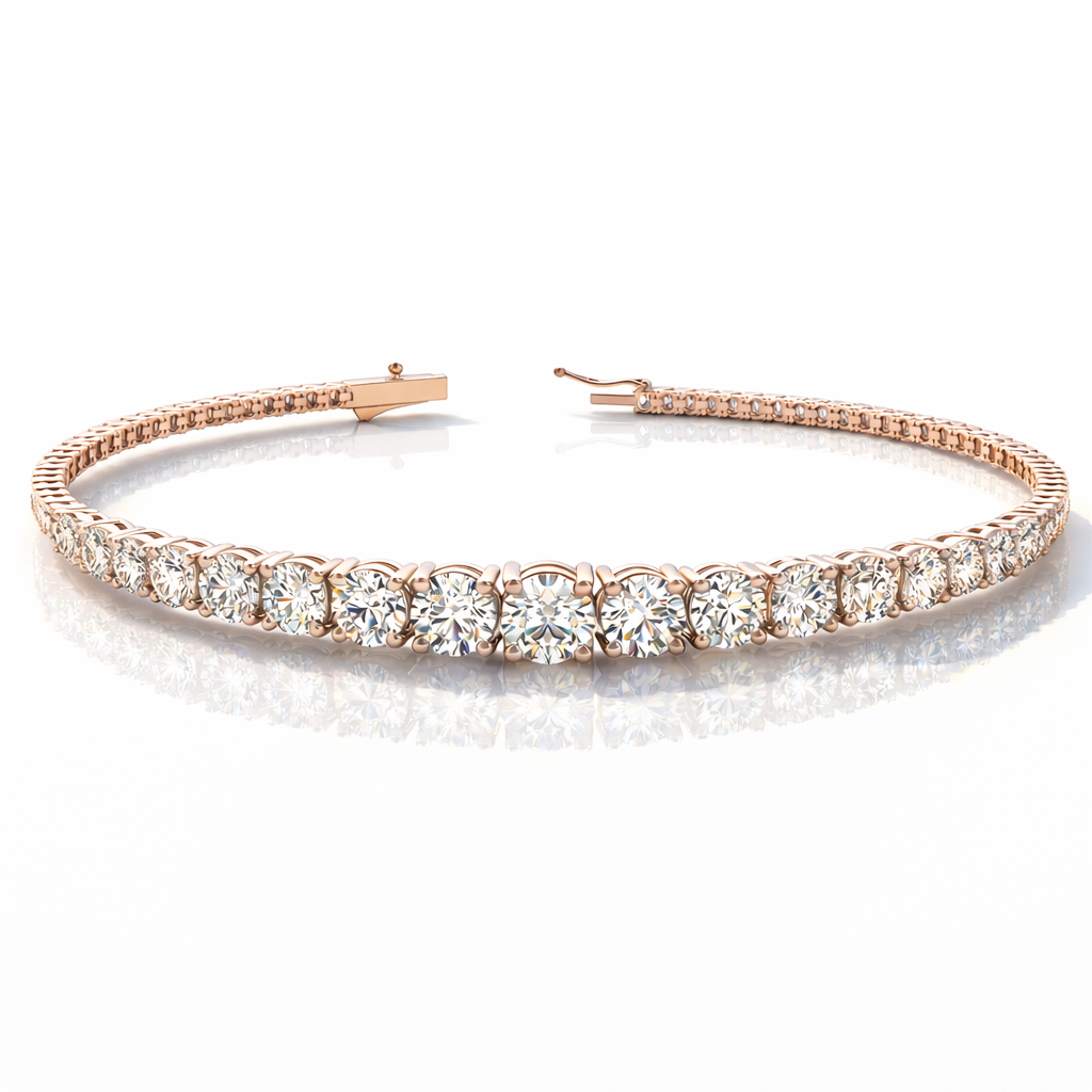 Yellow gold diamond tennis bracelet
