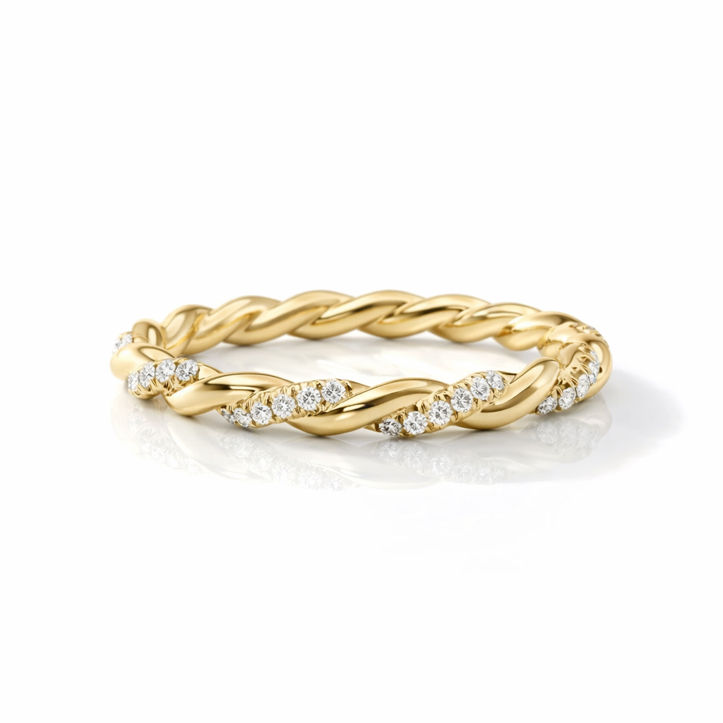 Round Cut Diamond Or Moissanite Half Eternity Wedding Band
