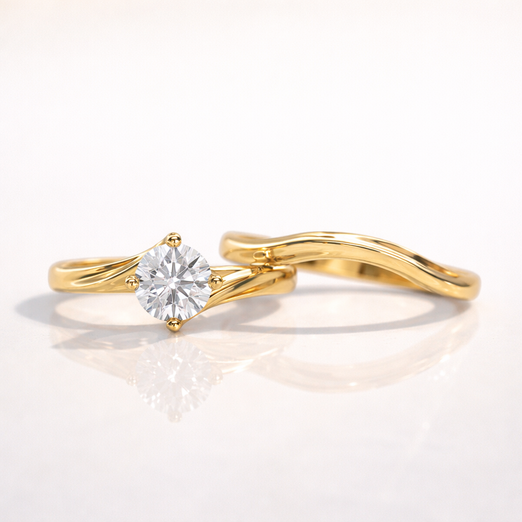 Lab grown diamond twisted bridal ring set
